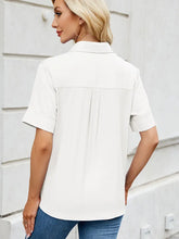 Load image into Gallery viewer, Relaxed Fit Short-Sleeve Denim-Look Shirt