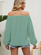 Load image into Gallery viewer, Off-Shoulder Solid Chiffon Blouse