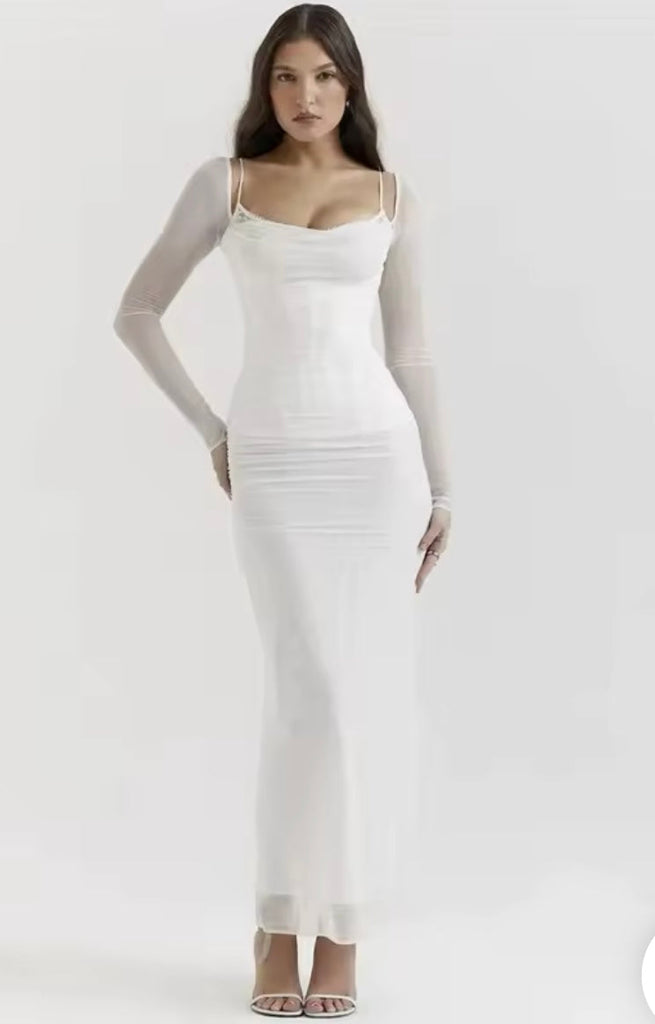 aikergood Rouge Off the Shoulder Maxi Dress