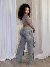 Load image into Gallery viewer, Detachable High-Waist Denim Pants