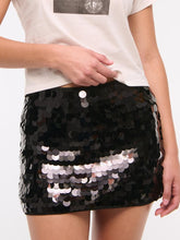 Load image into Gallery viewer, Bow Tie Textured Cardigan &amp; Mid Rise Sequin Skort