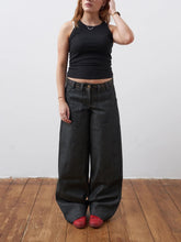 Load image into Gallery viewer, The Slouch In Embroidered Charcoal Denim Jeans