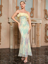 Load image into Gallery viewer, Sexy Strapless Sequin Bodycon Dress