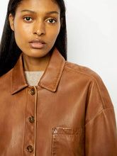 Load image into Gallery viewer, Minimalist Boxy Leather Short Jacket