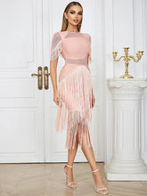Load image into Gallery viewer, Mesh Fringe Bandage Dress