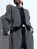 Colorblock Striped Long Sleeve Loose Shirt