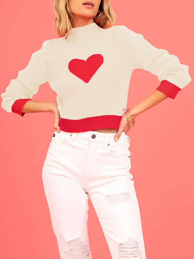 Pull col roulé Love Valentine