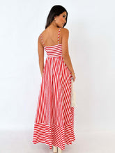 Indlæs billede til gallerivisning Striped Thin Strappy Midi Dress