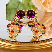 Load image into Gallery viewer, Royal Pomegranate Design Crystal Earrings