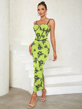 Lataa kuva Galleria-katseluun, Floral Slit Bodycon Dress