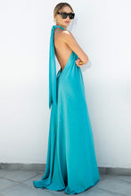 Load image into Gallery viewer, Satin  Elegant Maxi long Dress: Backless Halter Neck