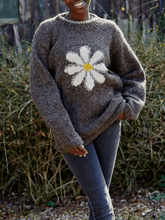 Load image into Gallery viewer, Vintage Daisy Pattern Sweater Bark