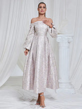 Load image into Gallery viewer, Off-Shoulder Jacquard Gown