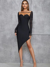 Load image into Gallery viewer, Sexy Bandage High Collar Mesh Dress