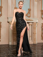 Load image into Gallery viewer, Strapless Bodycon Side-Slit Evening Gown