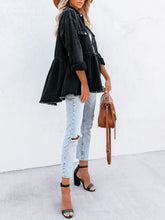 Carregar imagem no visualizador da galeria, Distressed Denim Button Down Shirt Jacket