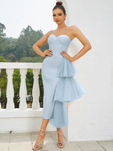 Load image into Gallery viewer, Strapless Lace Split Bandage Dress