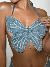 Load image into Gallery viewer, Butterfly Halter Crop Top