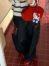 Load image into Gallery viewer, Retro Plaid Patchwork Denim