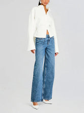 Carregar imagem no visualizador da galeria, Rhia Crepe Draped Button Down Shirt