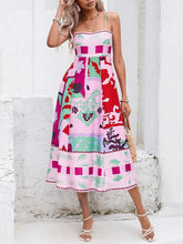 Load image into Gallery viewer, Patchwork Slip Maxi Dress: Abstract Colorful Printed