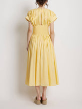 Load image into Gallery viewer, Elegant Pleated Cord Midi Dress