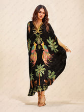 Carregar imagem no visualizador da galeria, Unique Drop Shoulder Sleeve Coconut Tree Printed Dress