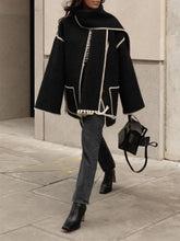 Carica l&#39;immagine nel visualizzatore di Gallery, Draped Fringed Blend Jacket With Scarf