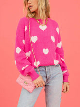Load image into Gallery viewer, Heart Pattern Valentine&#39;s Day Round Neck Pullover