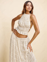 Laden Sie das Bild in den Galerie-Viewer, Charm Pleated Drawstring Waist Tiered Maxi Skirt