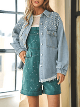 Indlæs billede til gallerivisning Super Pearl Girl Oversized Denim Shacket