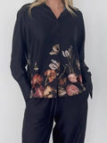 Exquisite floral print loose shirt