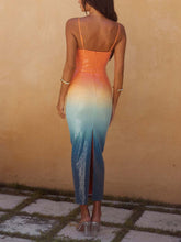 Load image into Gallery viewer, Exquisite Ombre Ocean Sequin Midi Dress