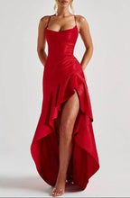 Load image into Gallery viewer, Halter Backless Ruffled Maxi Dress