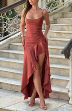 Load image into Gallery viewer, Halter Backless Ruffled Maxi Dress