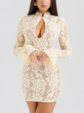 Load image into Gallery viewer, Elegant Sexy Lace Long Sleeve Mini Dress