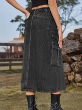 Indlæs billede til gallerivisning American Style Elastic Waist Denim Skirt