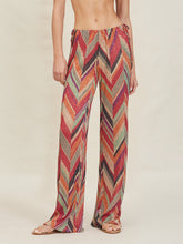 Load image into Gallery viewer, Seaside Vacation Geometric Print Side Tie Straight Pants