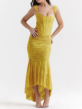Carregar imagem no visualizador da galeria, Yellow bell floral maxi dress