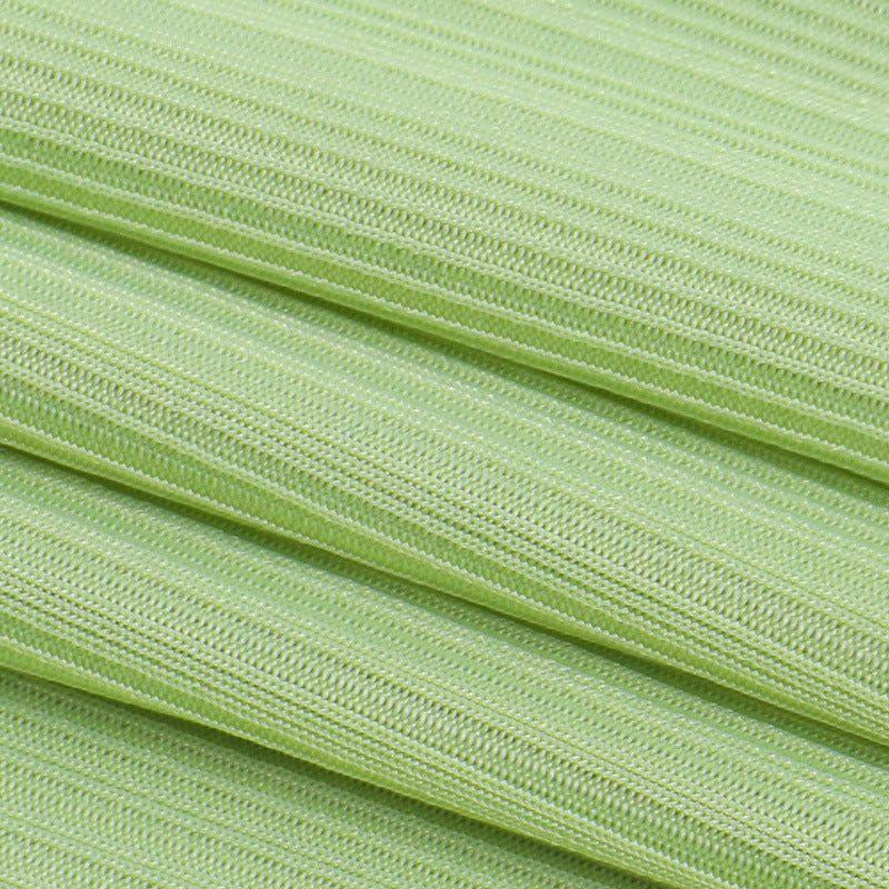 aikergoodOph¨¦lie Ribbed Plunging V Long Sleeve Mini Dress