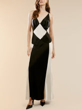 Load image into Gallery viewer, Black Ivory Contrast Maxi Dress