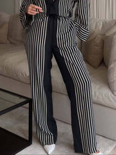 Load image into Gallery viewer, Colorblock Striped Elastic Waist Pocket Pants