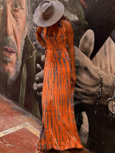 Carregar imagem no visualizador da galeria, Tie-dye Print Back Lace-up Stretch Maxi Dress