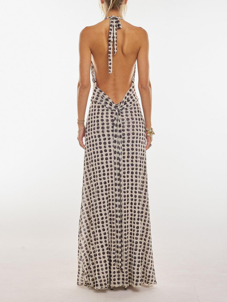Camoni Polka Dot Diary Maxi Dress