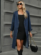 Načíst obrázek do prohlížeče Galerie, Washed Denim Long Coat Trench Jacket