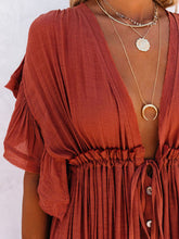 Carica l&#39;immagine nel visualizzatore di Gallery, Button Cotton Linen Perfect Beach Boho Maxi Dress