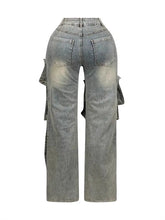 Load image into Gallery viewer, Detachable High-Waist Denim Pants