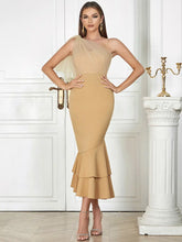 Lataa kuva Galleria-katseluun, One-Shoulder Mesh Backless Dress