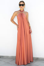 Load image into Gallery viewer, Satin  Elegant Maxi long Dress: Backless Halter Neck