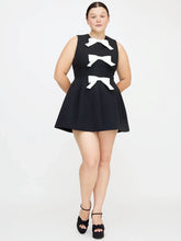 Load image into Gallery viewer, Silk Bow Charm Mini Dress